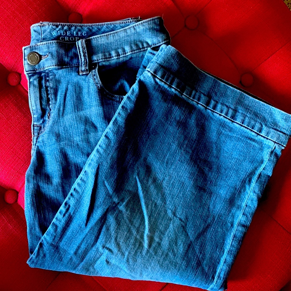 Wide Leg Crop Stretch Denim